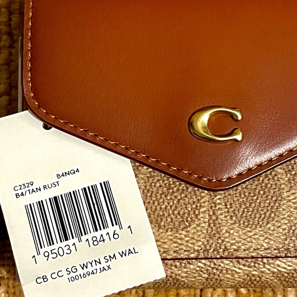 NETs  Wyn Small Leather Wallet In Colorblock Signature Canvas - Picture 7 of 7